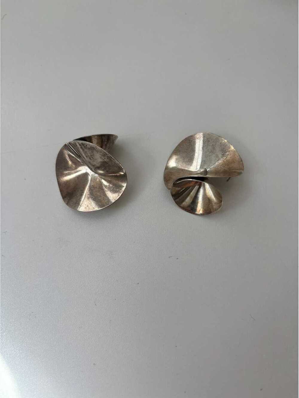 Vintage Sterling Silver Sculptural Dulce Taxco Mexico Earrings